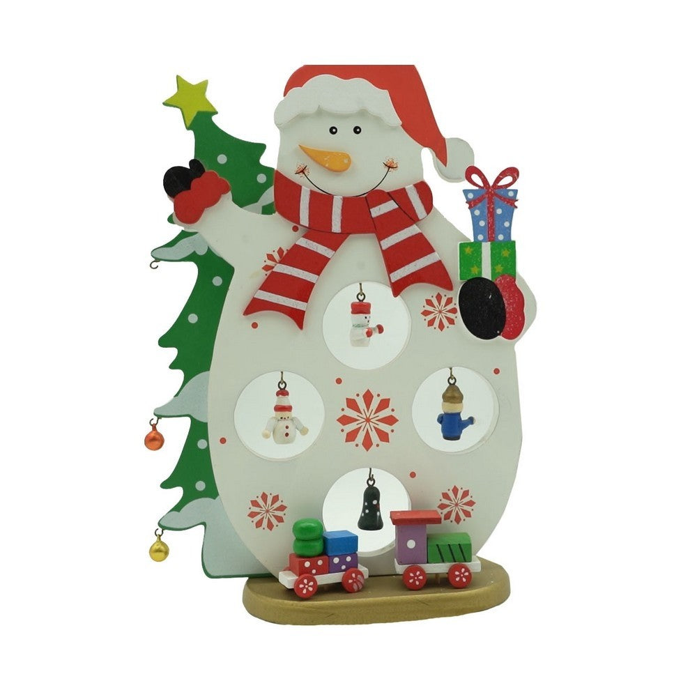 Figurina decorata de Craciun, Om de zapada, Alb, din Lemn, 18 cm x 24.5 cm, Interior