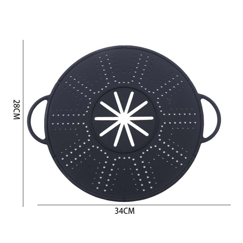 Capac Sita pentru Tigaie, Flippy, 28 inch, Capac din Silicon pentru Scuregere, Rezistent la Remperaturi ridicate, Anti-Stropire, Deflector de Ulei, Negru