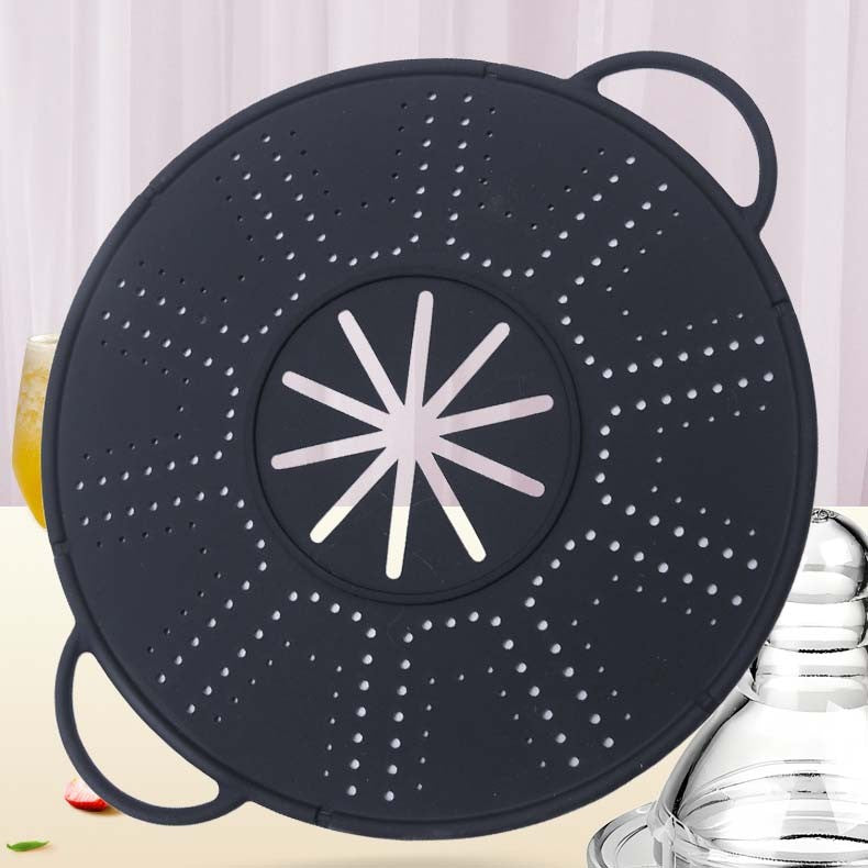 Capac Sita pentru Tigaie, 28 inch, Capac din Silicon pentru Scuregere, Rezistent la Remperaturi ridicate, Anti-Stropire, Deflector de Ulei, Negru