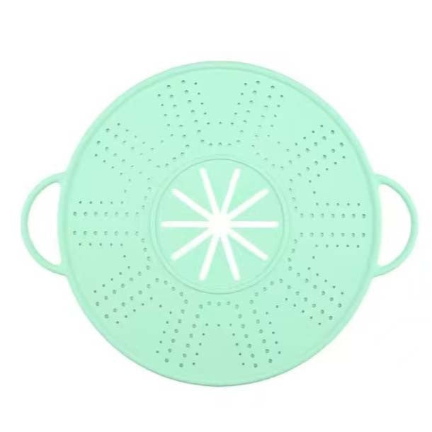 Capac Sita pentru Tigaie, 28 inch, Capac din Silicon pentru Scuregere, Rezistent la Remperaturi ridicate, Anti-Stropire, Deflector de Ulei, Verde deschis