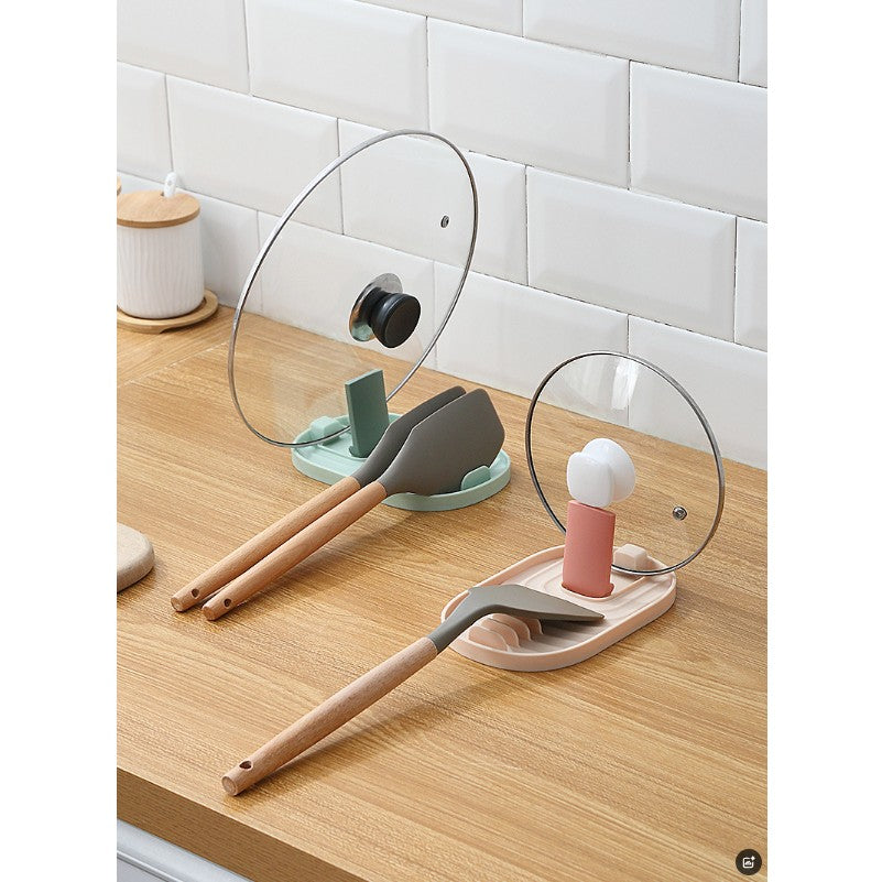 Suport Pliabil, pentru Capace, Linguri, Multifunctional, Plasare pe Blatul de Bucatarie, 11.5 x 18 x 2.2 cm, Roz