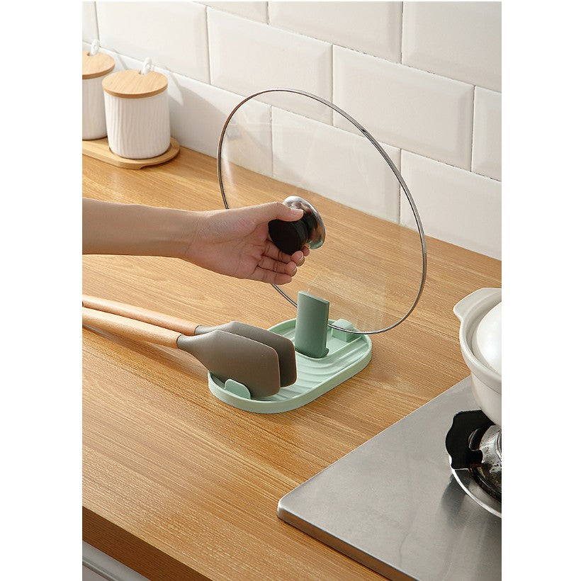 Suport Pliabil, pentru Capace, Linguri, Multifunctional, Plasare pe Blatul de Bucatarie, 11.5 x 18 x 2.2 cm, Roz
