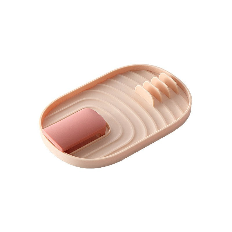 Suport Pliabil, pentru Capace, Linguri, Multifunctional, Plasare pe Blatul de Bucatarie, 11.5 x 18 x 2.2 cm, Roz