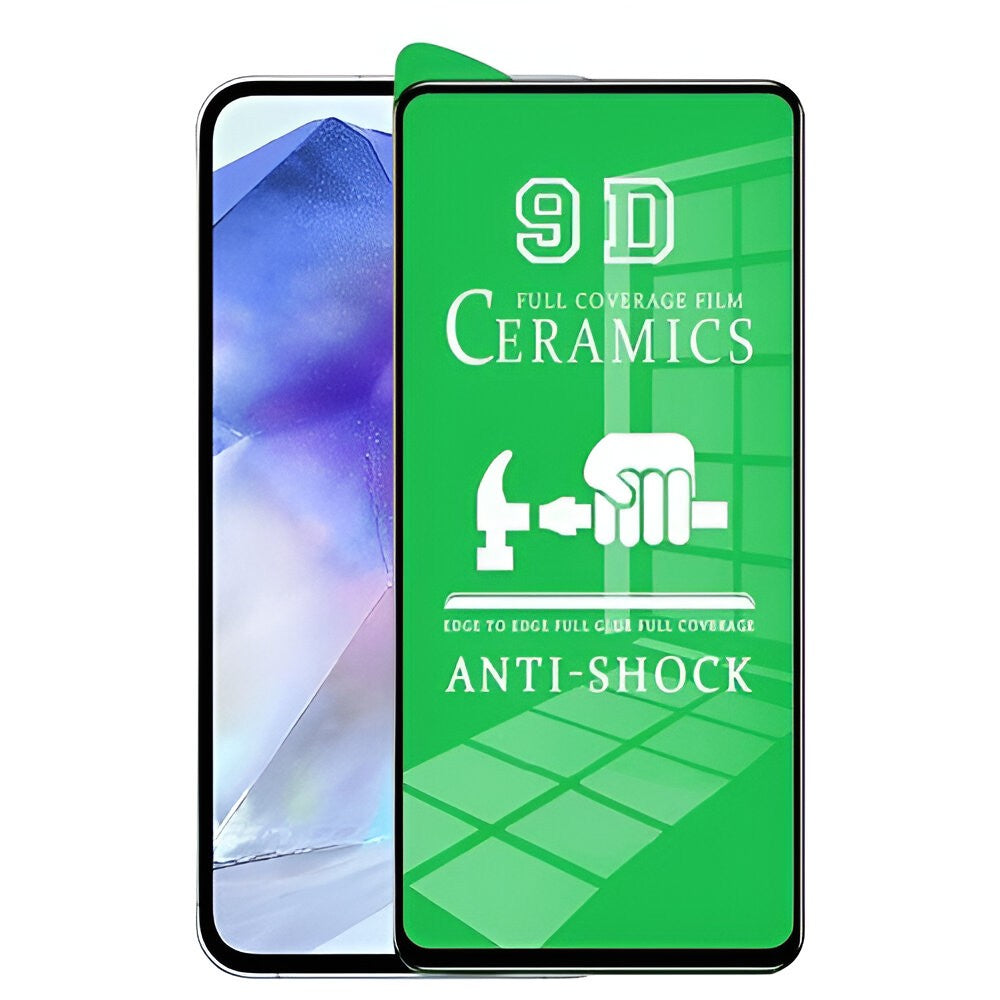 Folie de Protectie Ceramica, Flippy, Compatibila cu Samsung Galaxy A15, A15 5G, Ceramics 9D, Antisoc, Margini Negre, Transparent