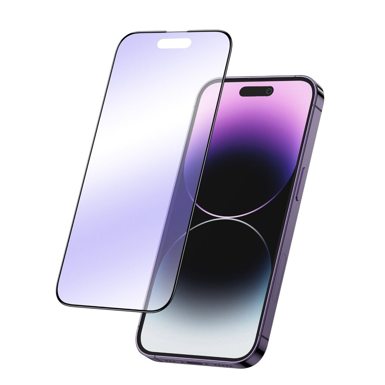 Folie de Protectie, pentru iPhone 15, Ceramic Anti-Blue, 9H, Protectie Ochi, Anti-Soc, Mov