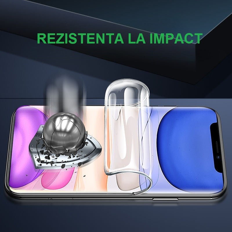 Folie de Protectie, Flippy, pentru iPhone 15 Pro, Flexible Hidrogel Mat, Full Cover, Reparare Automata, Transparent