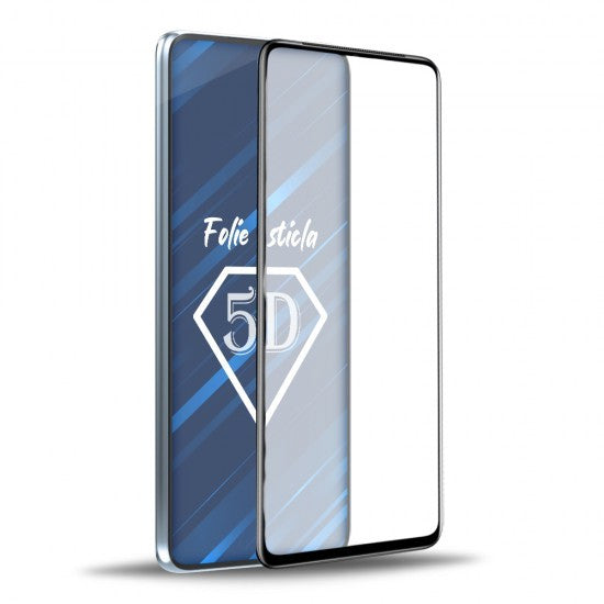Folie de Protectie, pentru iPhone 15, Tempered Glass 5D, Full Cover, Margini Negre, Transparent