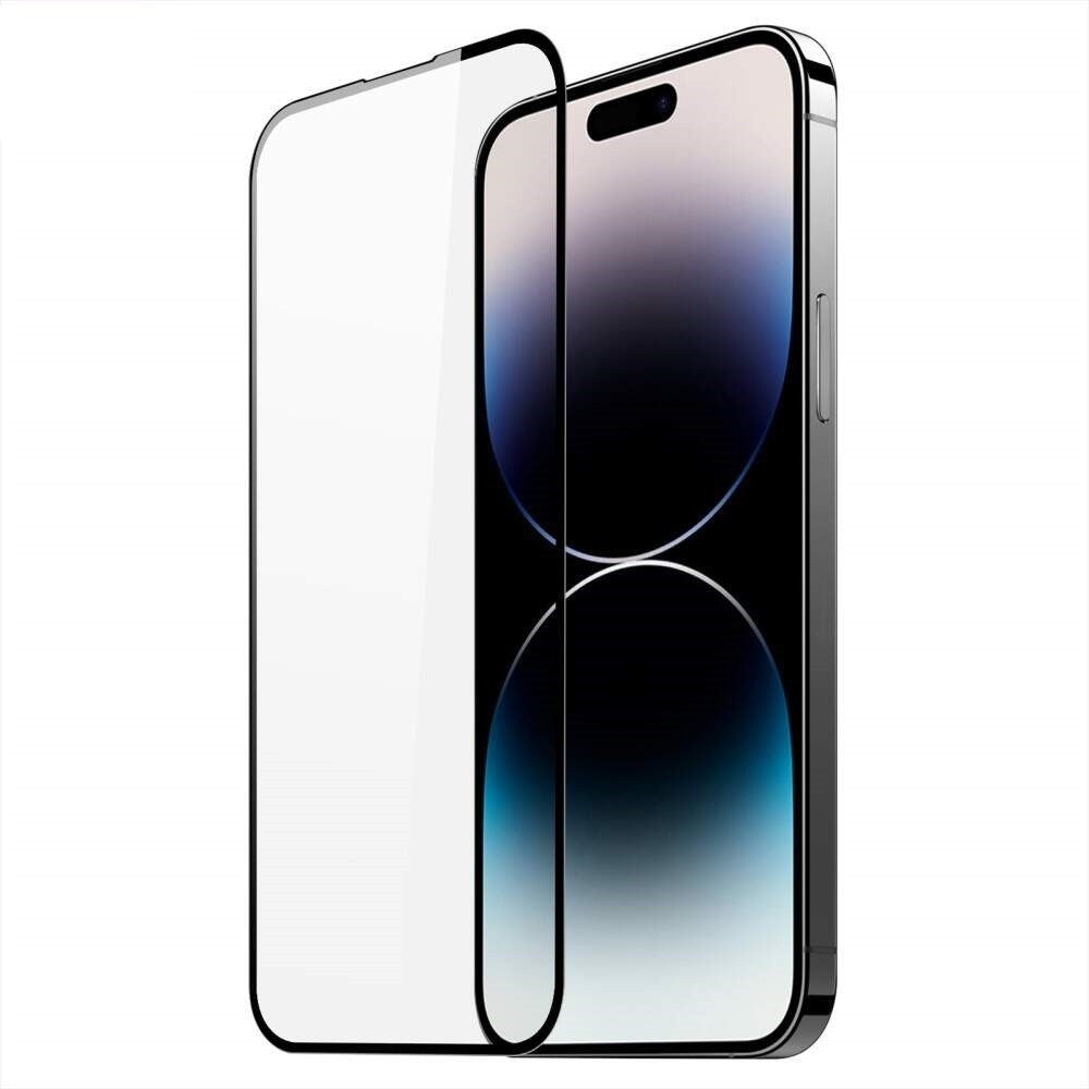 Folie de Protectie, pentru iPhone 15, Tempered Glass 5D, Full Cover, Margini Negre, Transparent