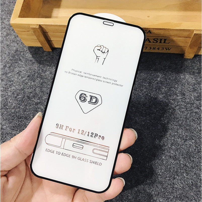 Folie de Protectie, pentru iPhone 15, Tempered Glass 6D, Full Cover, Margini Negre, Transparent