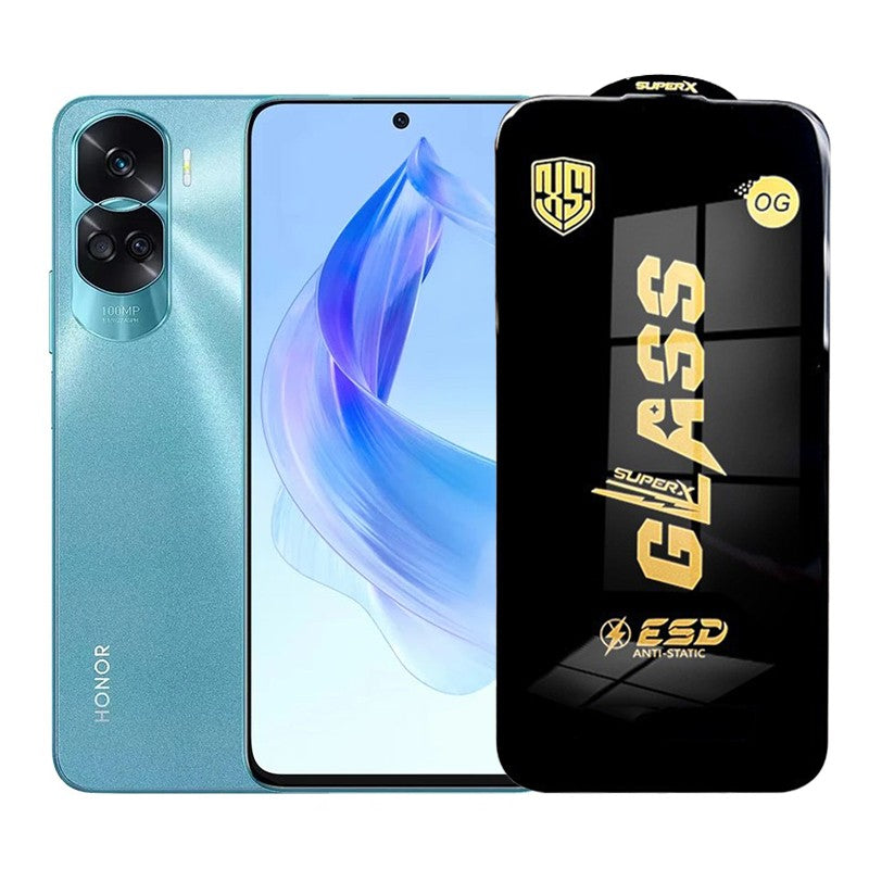 Folie de Protectie pentru Honor 90 Lite, Sticla Securizata ESD, Margini Negre, Rezistenta la Zgirieturi, Antistatica, 0.35 mm, Transparenta