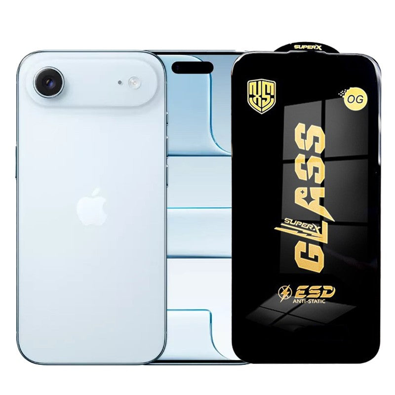 Folie de Protectie pentru iPhone 17 Air, Sticla Securizata ESD, Margini Negre, Rezistenta la Zgirieturi, Antistatica, 0.35 mm, Transparenta