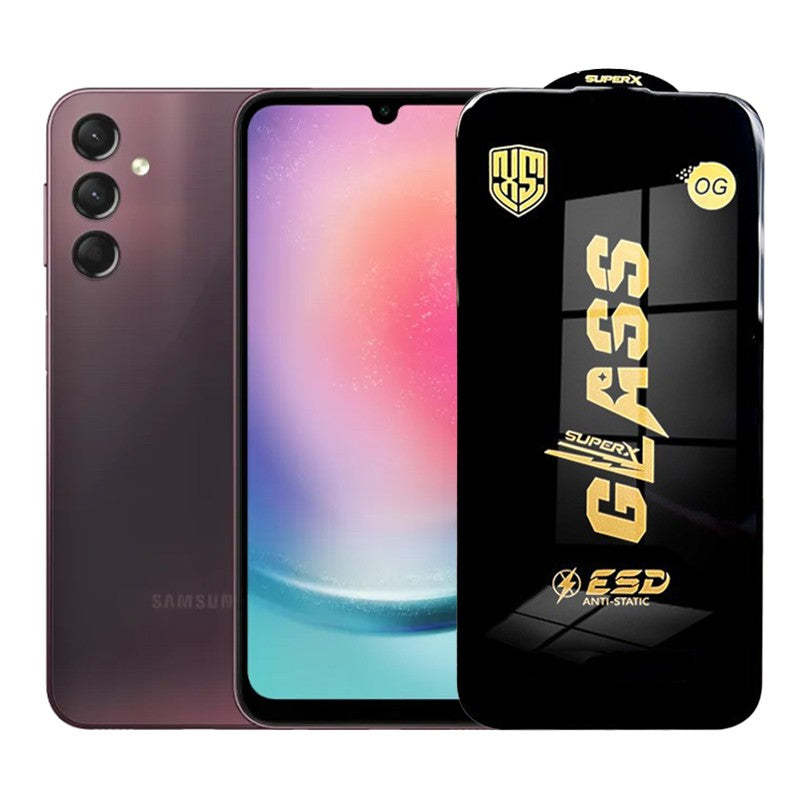 Folie de Protectie pentru Samsung Galaxy A24, Sticla Securizata ESD, Margini Negre, Rezistenta la Zgirieturi, Antistatica, 0.35 mm, Transparenta