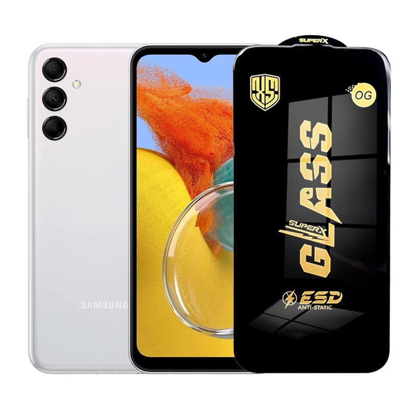 Folie de Protectie pentru Samsung Galaxy M14, Sticla Securizata ESD, Margini Negre, Rezistenta la Zgirieturi, Antistatica, 0.35 mm, Transparenta
