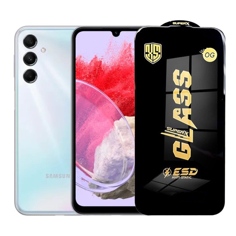 Folie de Protectie pentru Samsung Galaxy M34, Sticla Securizata ESD, Margini Negre, Rezistenta la Zgirieturi, Antistatica, 0.35 mm, Transparenta