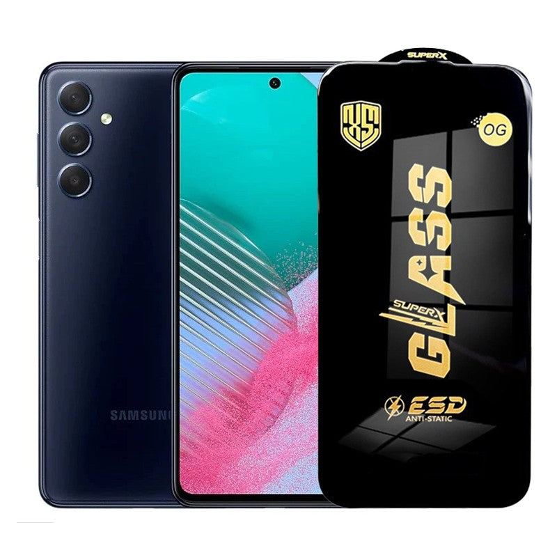 Folie de Protectie pentru Samsung Galaxy M54, Sticla Securizata ESD, Margini Negre, Rezistenta la Zgirieturi, Antistatica, 0.35 mm, Transparenta
