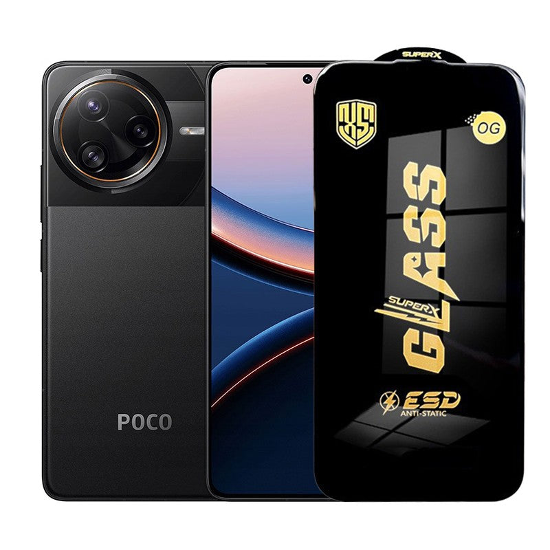 Folie de Protectie pentru Xiaomi Poco F7 Ultra, Flippy, Sticla Securizata ESD, Margini Negre, Rezistenta la Zgirieturi, Antistatica, 0.35 mm, Transparenta