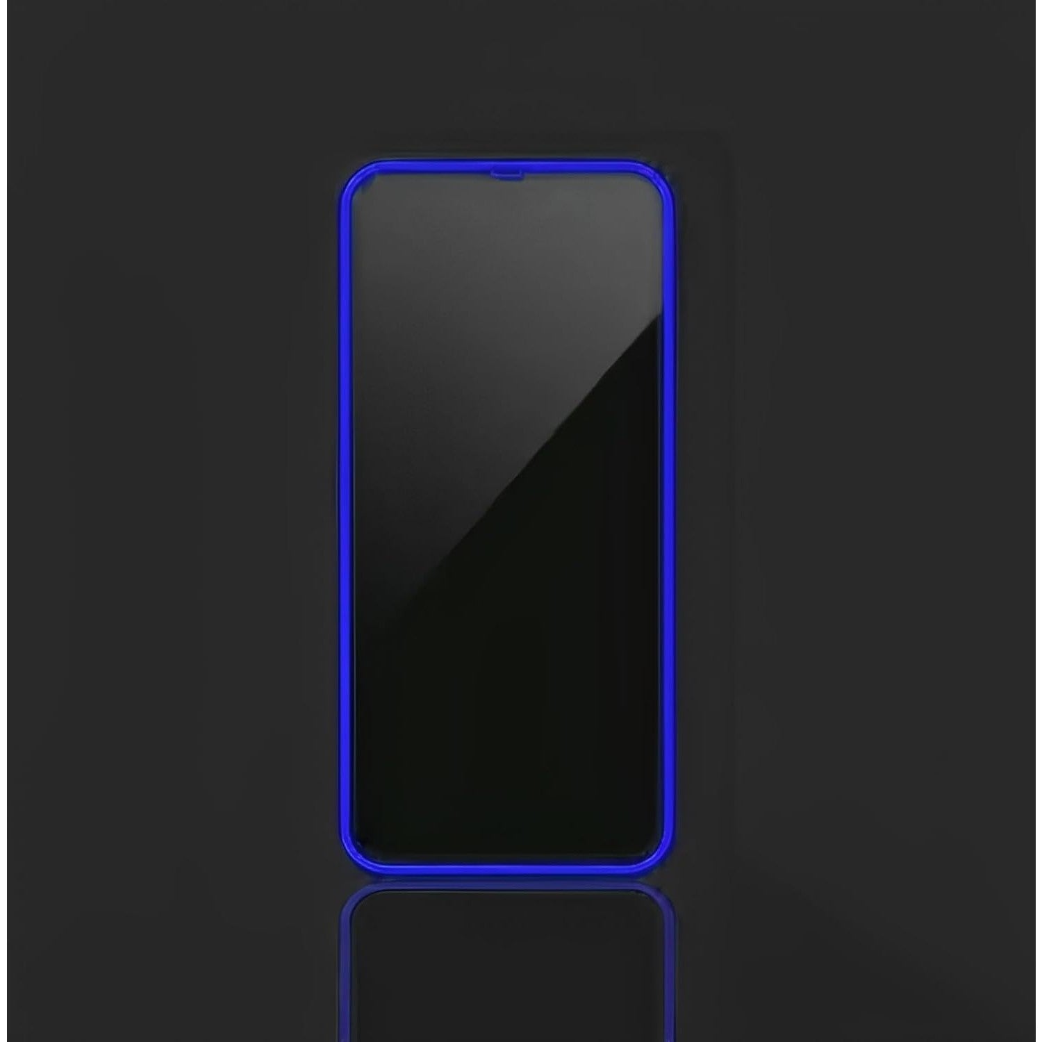 Folie de Sticla Securizata pentru Apple iPhone 15, Luminous, Margine Fosforescenta Neon din Silicon, Mat, Anti-Amprenta, Protectie Completa, 9H, Albastru