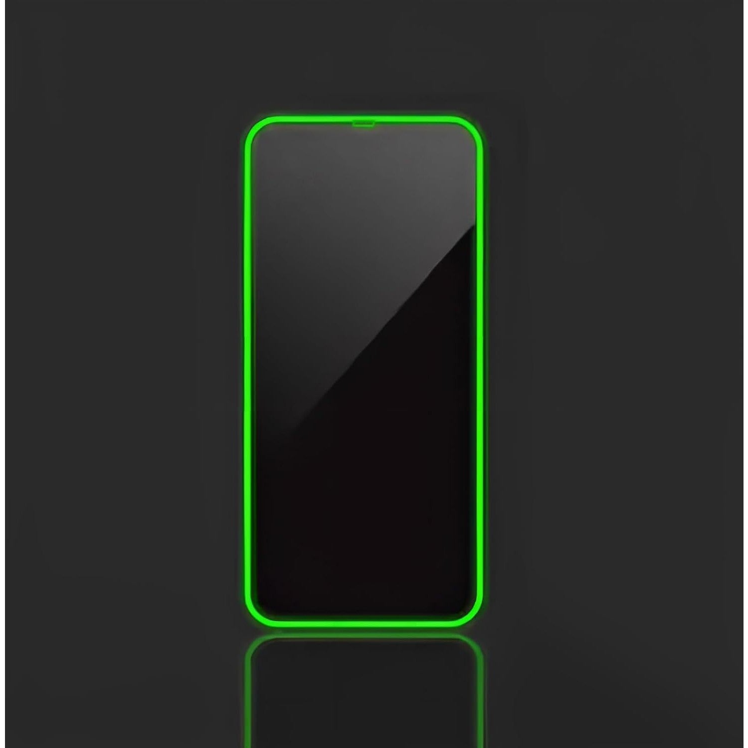 Folie de Sticla Securizata pentru Apple iPhone 15 Pro, Luminous, Margine Fosforescenta Neon din Silicon, Mat, Anti-Amprenta, Protectie Completa, 9H, Verde