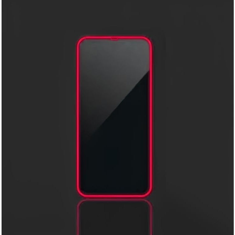 Folie de Sticla Securizata pentru Apple iPhone 15 Pro, Luminous, Margine Fosforescenta Neon din Silicon, Mat, Anti-Amprenta, Protectie Completa, 9H, Roz