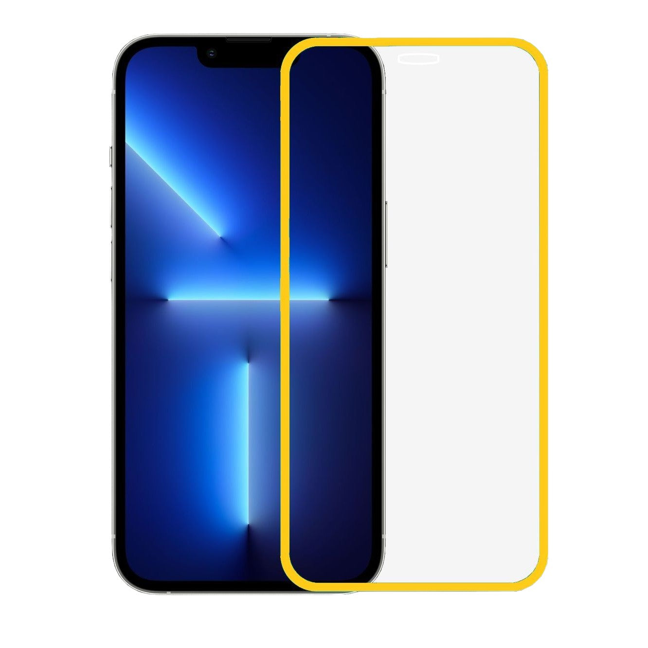 Folie de Sticla Securizata pentru Apple iPhone 15 Pro, Luminous, Margine Fosforescenta Neon din Silicon, Mat, Anti-Amprenta, Protectie Completa, 9H, Portocaliu