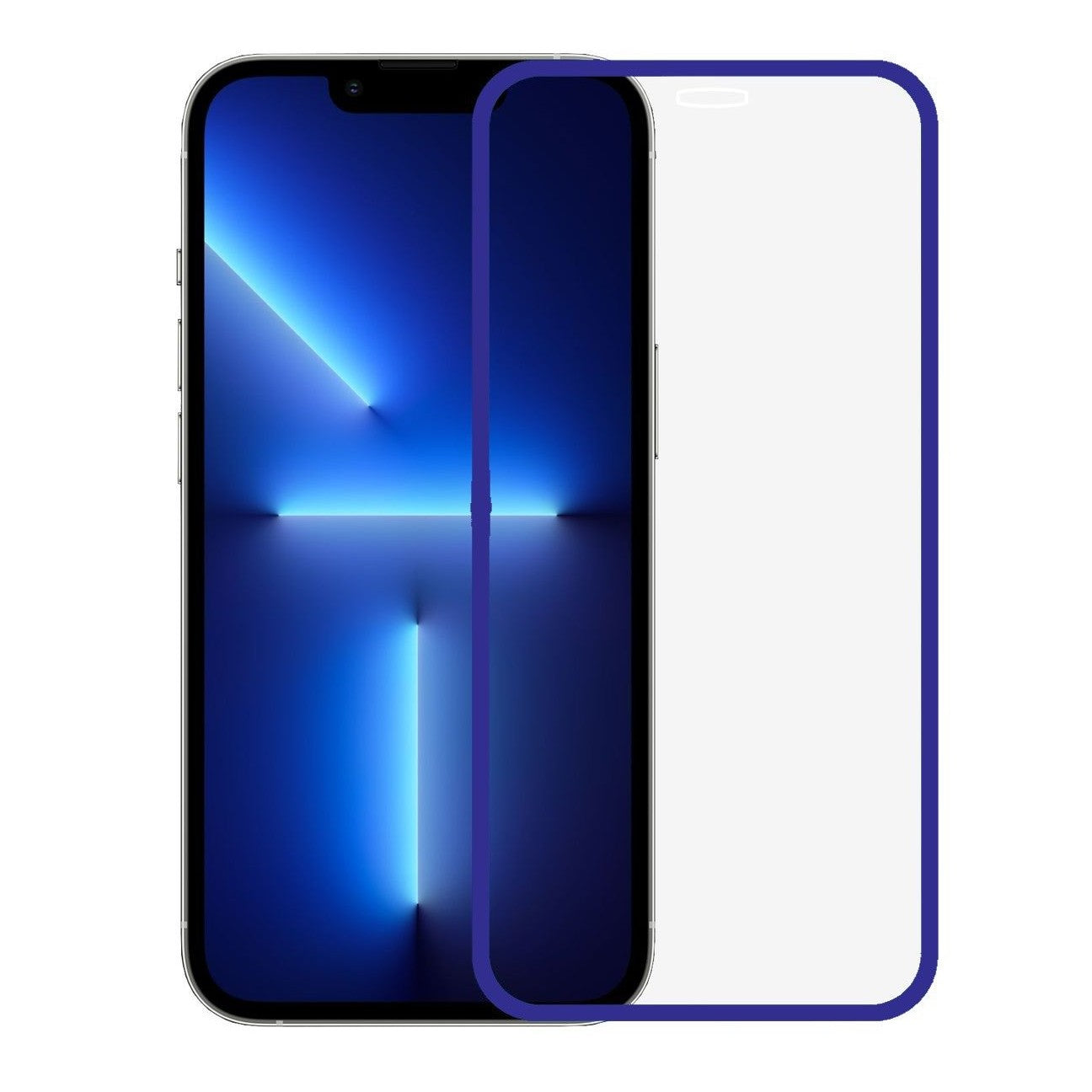 Folie de Sticla Securizata pentru Apple iPhone 15 Pro, Luminous, Margine Fosforescenta Neon din Silicon, Mat, Anti-Amprenta, Protectie Completa, 9H, Albastru