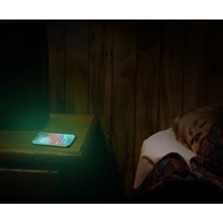 Folie de Sticla Securizata pentru Apple iPhone 15 Pro Max, Luminous, Margine Fosforescenta Neon din Silicon, Mat, Anti-Amprenta, Protectie Completa, 9H, Alb