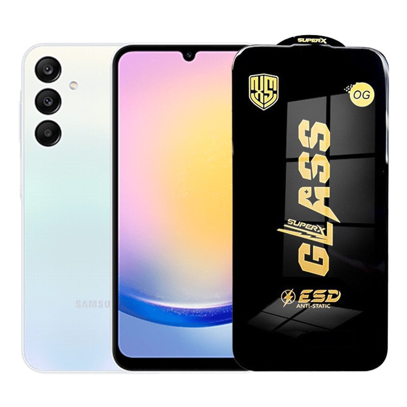 Folie de Protectie pentru Samsung Galaxy A25, Sticla Securizata ESD, Margini Negre, Rezistenta la Zgirieturi, Antistatica, 0.35 mm, Transparenta