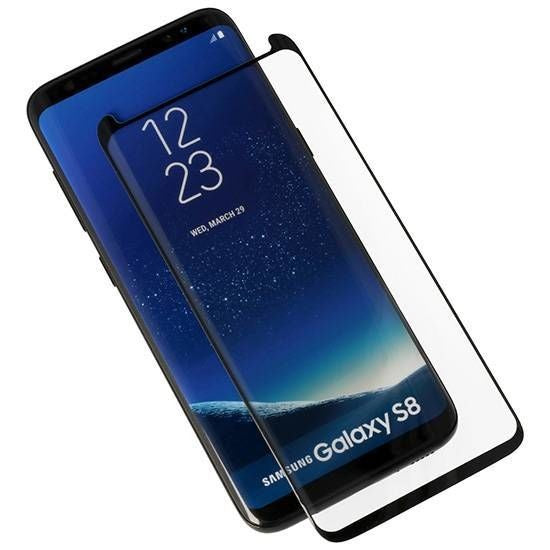 Folie Sticla Securizata Curbata, compatibila cu Samsung Galaxy S8, Full Glue, 4D/5D Negru