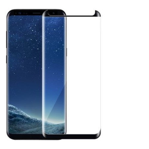 Folie Sticla Securizata Curbata, compatibila cu Samsung Galaxy S8, Full Glue, 4D/5D Negru