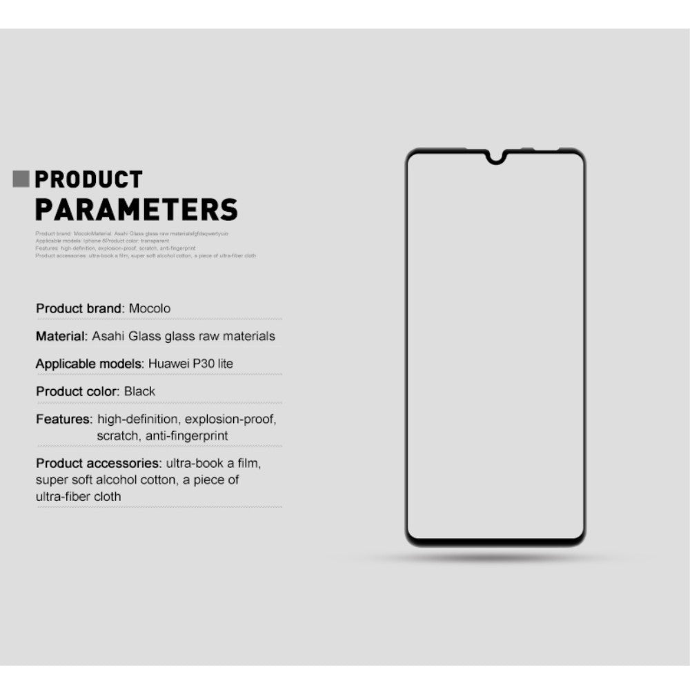 Folie Sticla ® compatibila cu Huawei P30 Lite 111D Negru