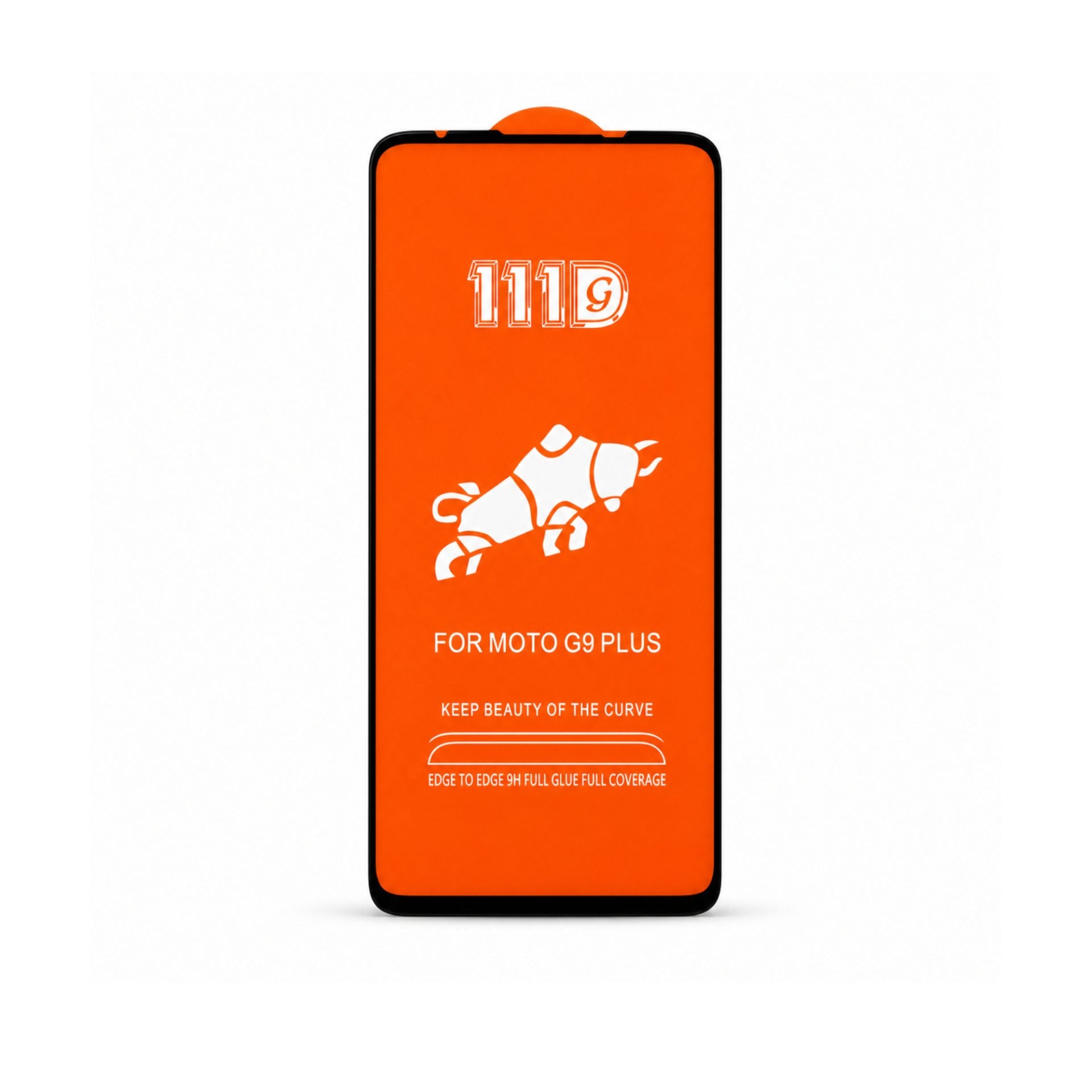 Folie de Protecție din Sticlă Securizată, pentru Motorola Moto G9 Plus, Model 111D, Duritate 9H, Adeziv Integral, Acoperire Completă, Negru