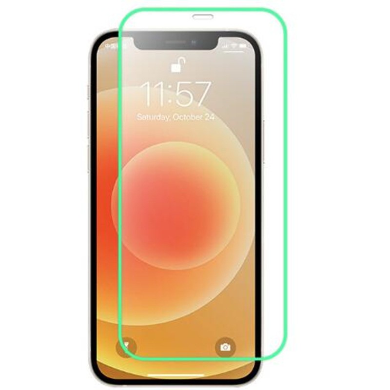 Folie Sticla Securizata, Luminous, compatibila cu Apple iPhone 13 Pro, Margine fosforescenta verde