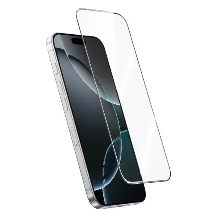 Folie Sticla Securizata, Flippy, compatibila cu Apple iPhone 16 Pro, Sticla ESD, Super HD Glass, Anti-static, Margini Negre, 360 OG, Transparent