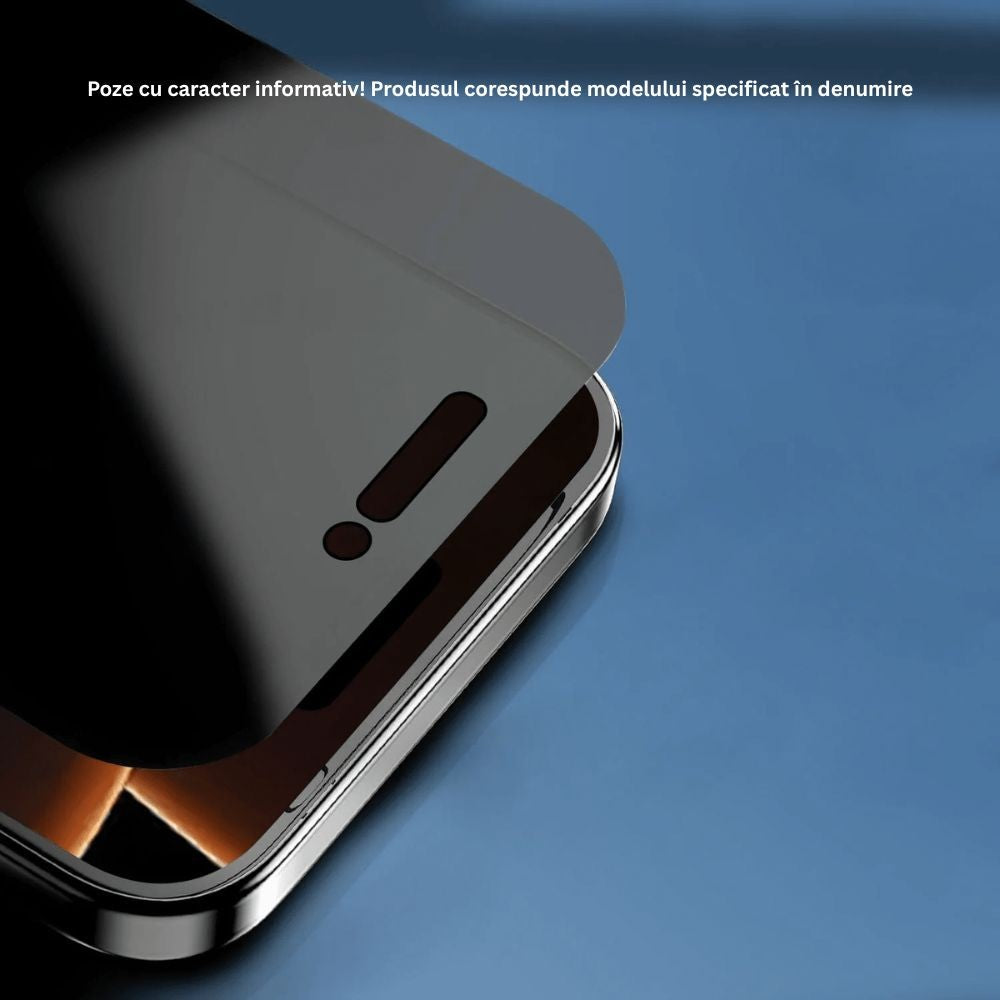 Folie Sticla Securizata, Pentru Apple iPhone 16 Plus, Privacy Classic, 2.5D, Confidentialitate 30°, Negru Transparent