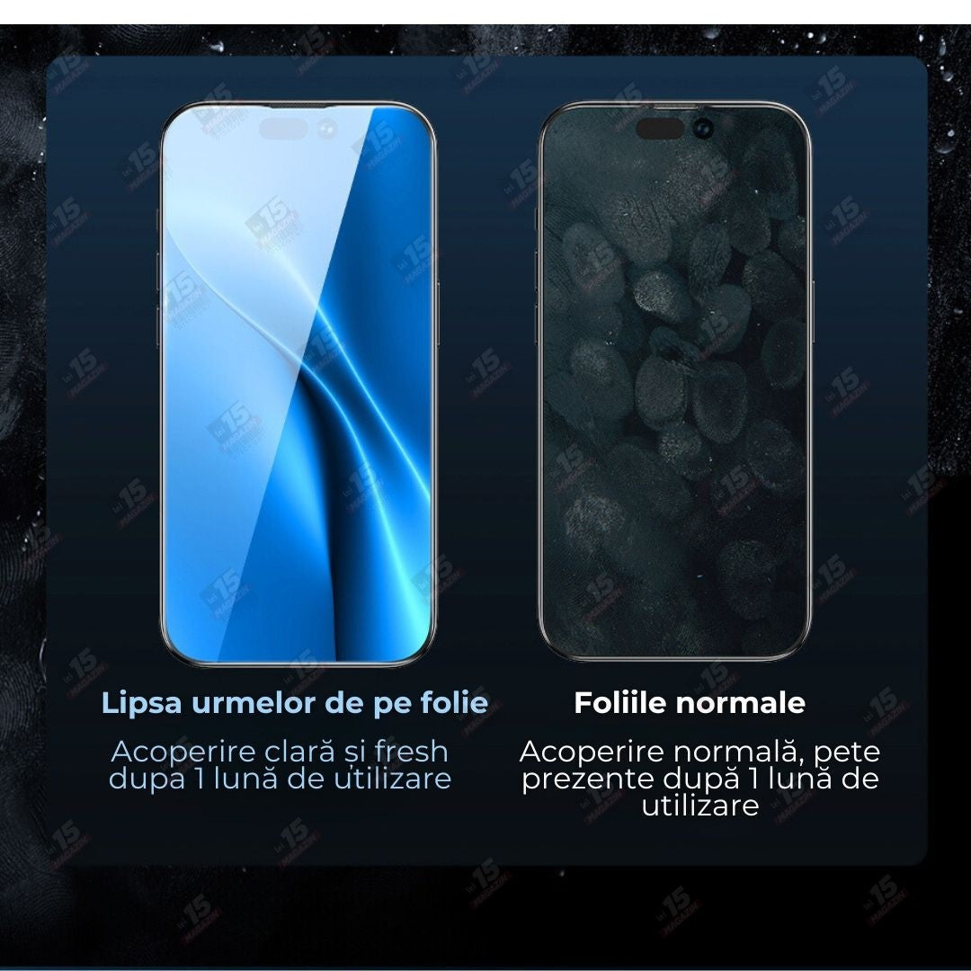 Folie Sticla Securizata, Pentru Apple iPhone 16 Plus, Privacy Classic, 2.5D, Confidentialitate 30°, Negru Transparent