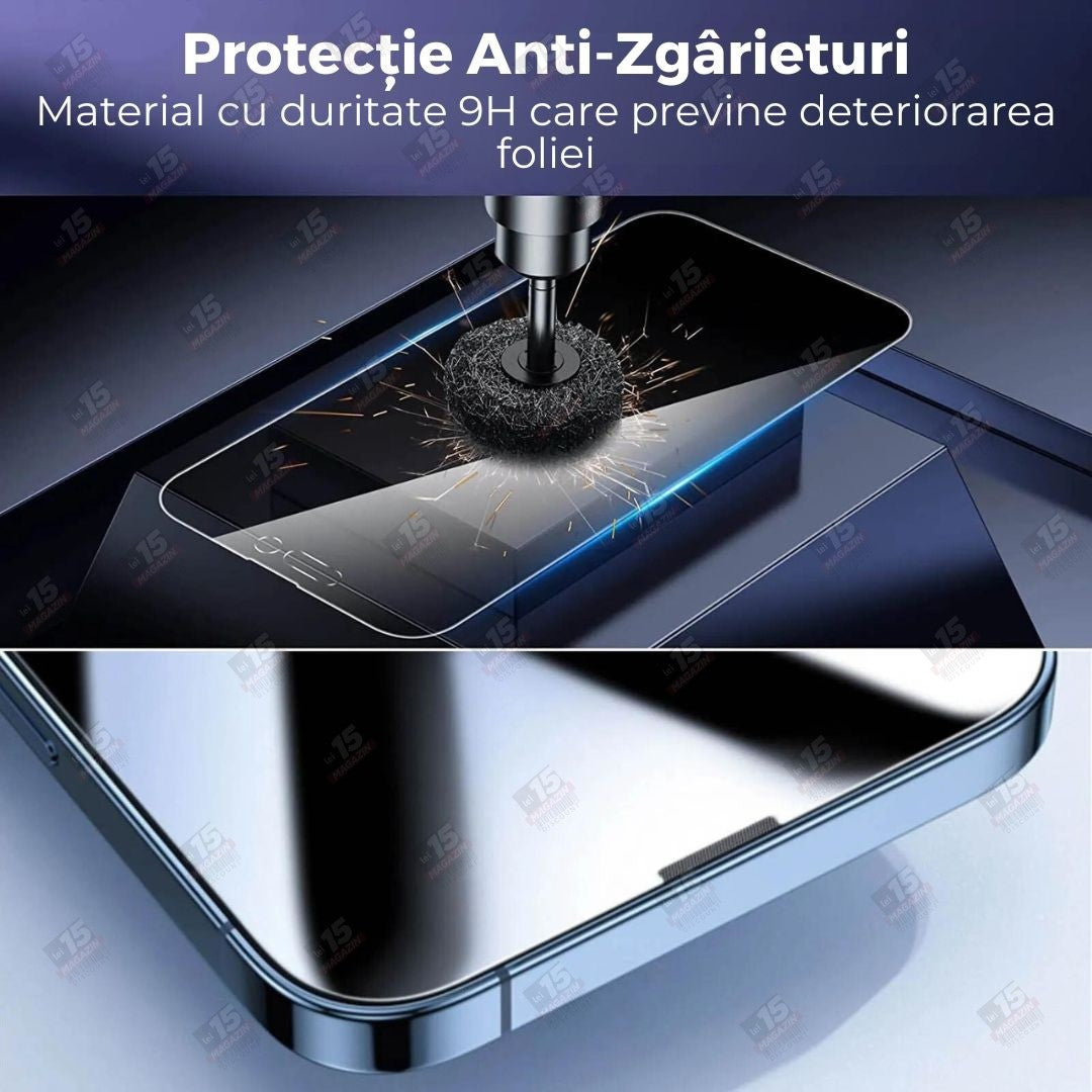 Folie Sticla Securizata, Pentru Apple iPhone 16 Pro Max, Privacy Classic, 2.5D, Confidentialitate 30°, Negru Transparent