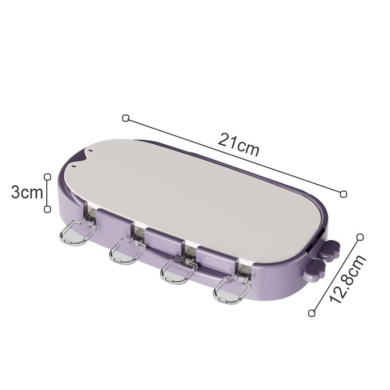 Forma pentru inghetata 4 compartimente, forme cu animalute, materialsilicon si ABS, 21 x 12.8 x 3cm, mov