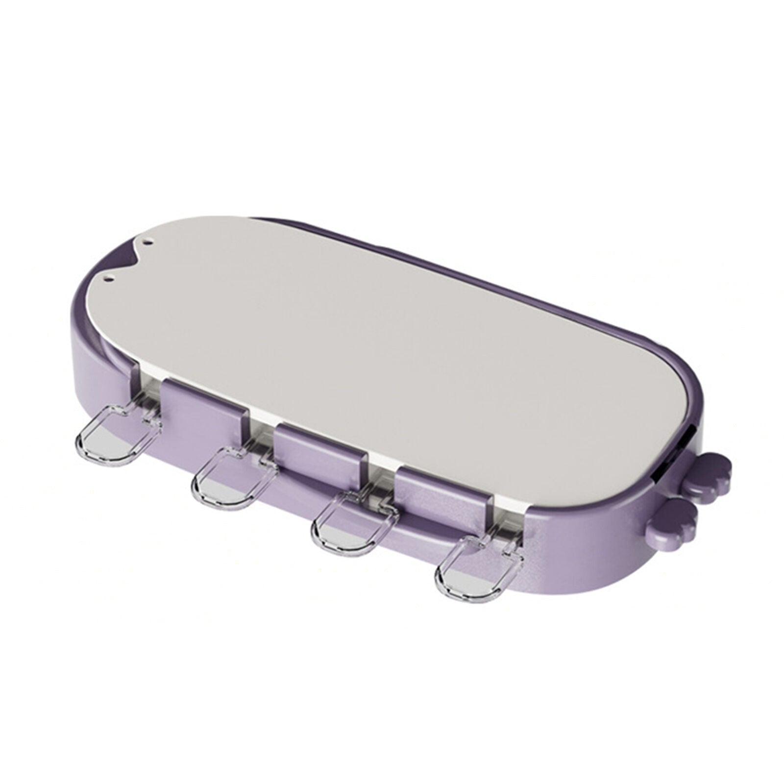 Forma pentru inghetata 4 compartimente, forme cu animalute, materialsilicon si ABS, 21 x 12.8 x 3cm, mov