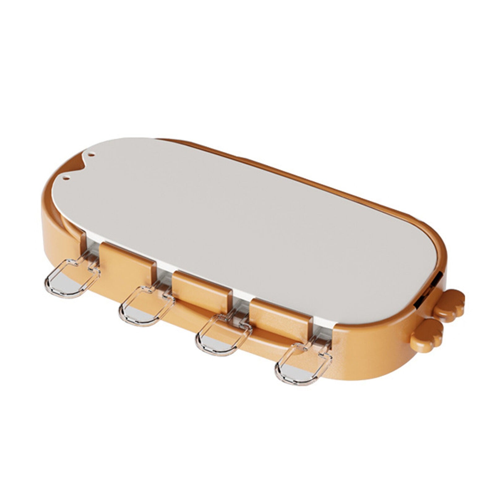 Forma pentru inghetata 4 compartimente, forme cu animalute, materialsilicon si ABS, 21 x 12.8 x 3cm, portocaliu
