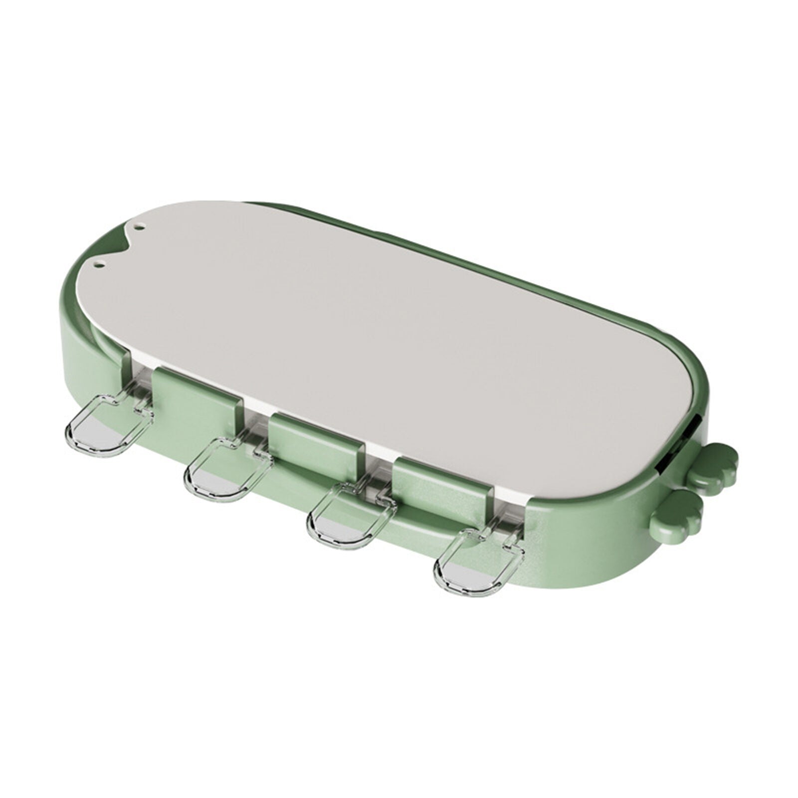 Forma pentru inghetata 4 compartimente, forme cu animalute, materialsilicon si ABS, 21 x 12.8 x 3cm, verde