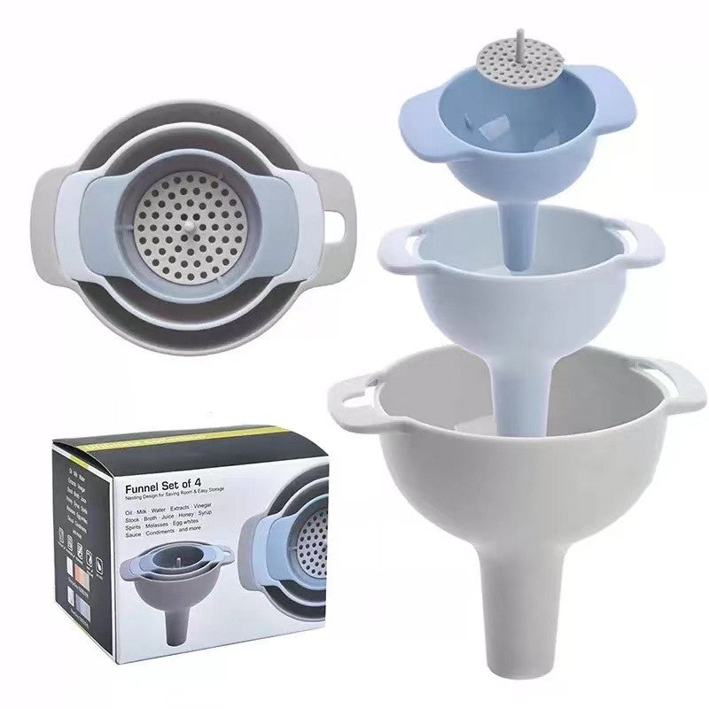 Set de Palnii Multifunctionale + Filtru, 4 in 1, din Plastic, 11 x 10 cm, Albastru
