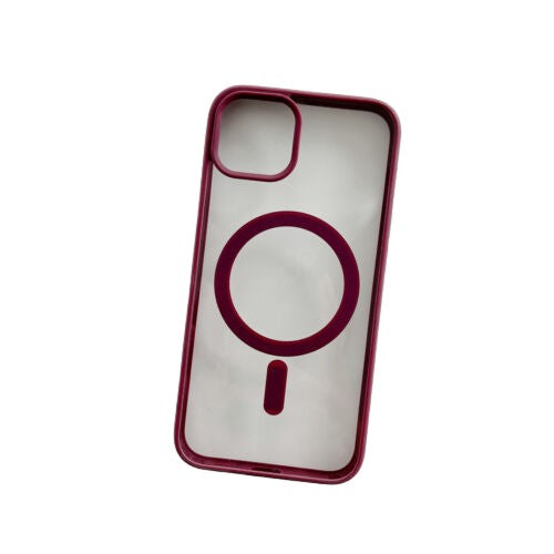 Husa MagSafe pentru Apple iPhone 12/ 12 Pro, Full Cover, Frosted Acrylic Color Big Hole, Magnetica, Incarcare Wireless, Mov