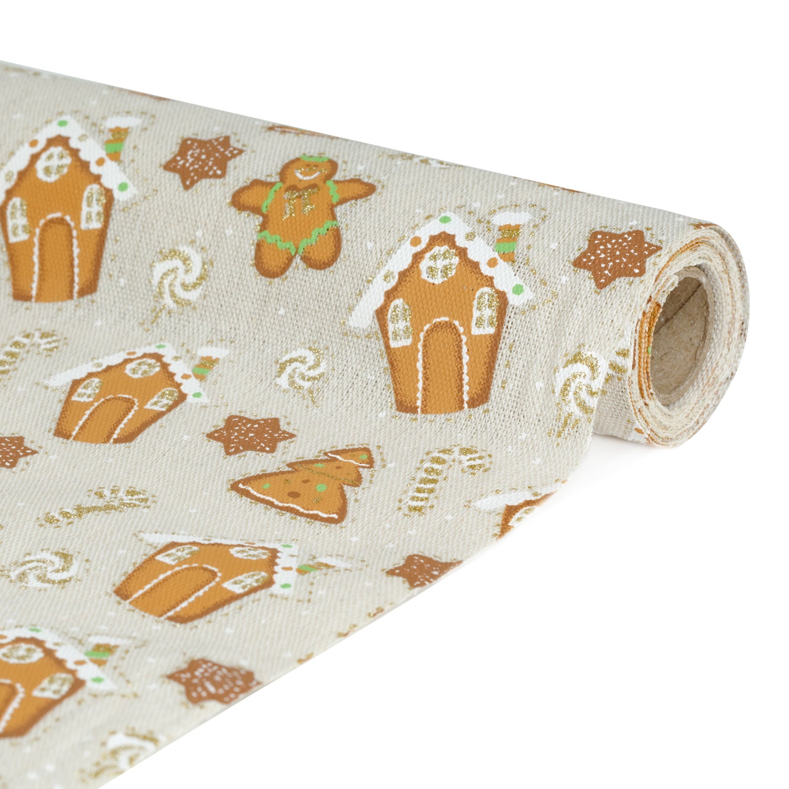 Frunner decorativ de masă – 180 x 28 cm – 70% poliester, 30% bumbac – model turtă dulce, crem