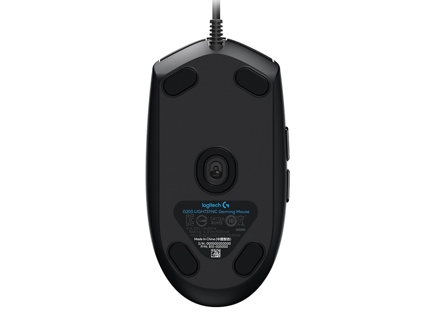 MOUSE LOGITECH, "G102 LIGHTSYNC", gaming, cu fir, USB, optic, 8000 dpi, butoane/scroll 6/1, iluminare, butoane programabile, negru, "910-005823"