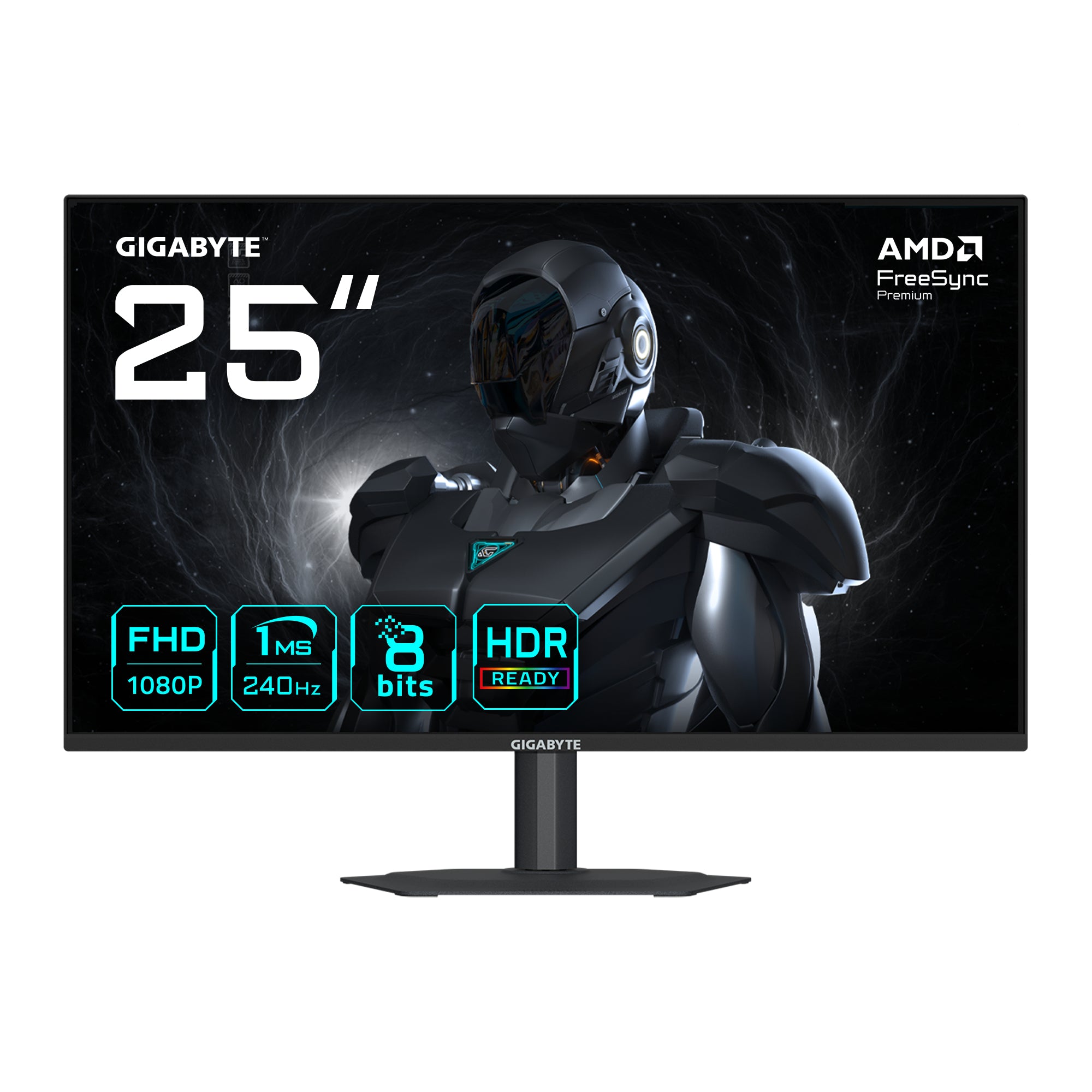 Monitor SS IPS LED GIGABYTE 24.5" G25F2A, Full HD (1920 x 1080), HDMI, DisplayPort, Boxe, Pivot (Negru) "G25F2A"