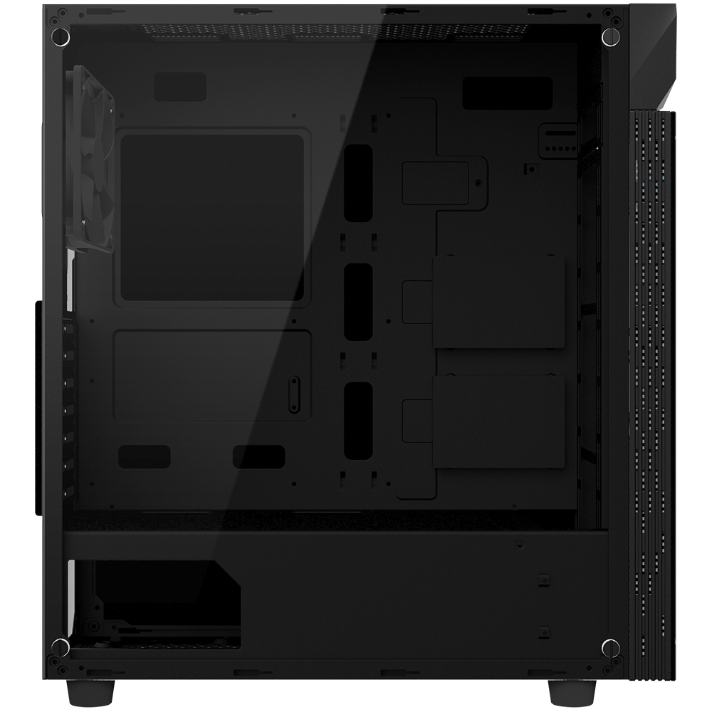 CARCASA GIGABYTE Middle Tower, ATX, "C200 GLASS", fara sursa, sticla securizata, fan x 1, USB 3.0 x 2, Jack 3.5 mm x 2, mesh pt. filtrare praf, negru, "GB-C200G"