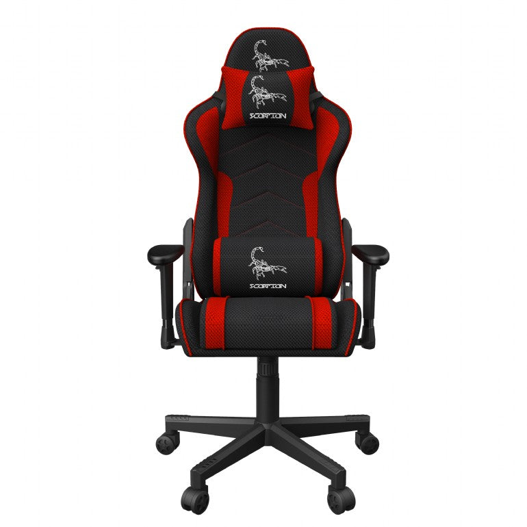SCAUN GAMING Gembird, ergonomic, reglabil inaltime, rotatie 360 gr, black & red sport, brate ajustabile, greutate max. 136kg, perna tetiera, perna lombara, dimensiuni 52*80*125~133.5cm 