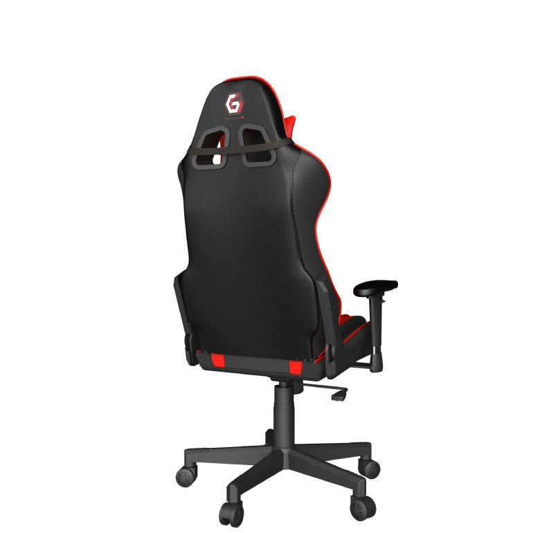 SCAUN GAMING GEMBIRD, ergonomic, reglabil inaltime, rotatie 360 gr, black & red, brate ajustabile, greutate max. 136kg, perna tetiera, perna lombara, dimensiuni 52*80*125~133.5cm "GC-SCORPION-02X"