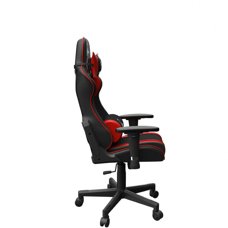 SCAUN GAMING GEMBIRD, ergonomic, reglabil inaltime, rotatie 360 gr, black & red, brate ajustabile, greutate max. 136kg, perna tetiera, perna lombara, dimensiuni 52*80*125~133.5cm "GC-SCORPION-02X"