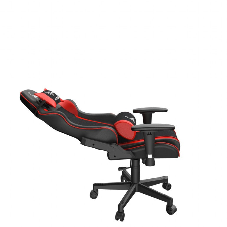 SCAUN GAMING GEMBIRD, ergonomic, reglabil inaltime, rotatie 360 gr, black & red, brate ajustabile, greutate max. 136kg, perna tetiera, perna lombara, dimensiuni 52*80*125~133.5cm "GC-SCORPION-02X"